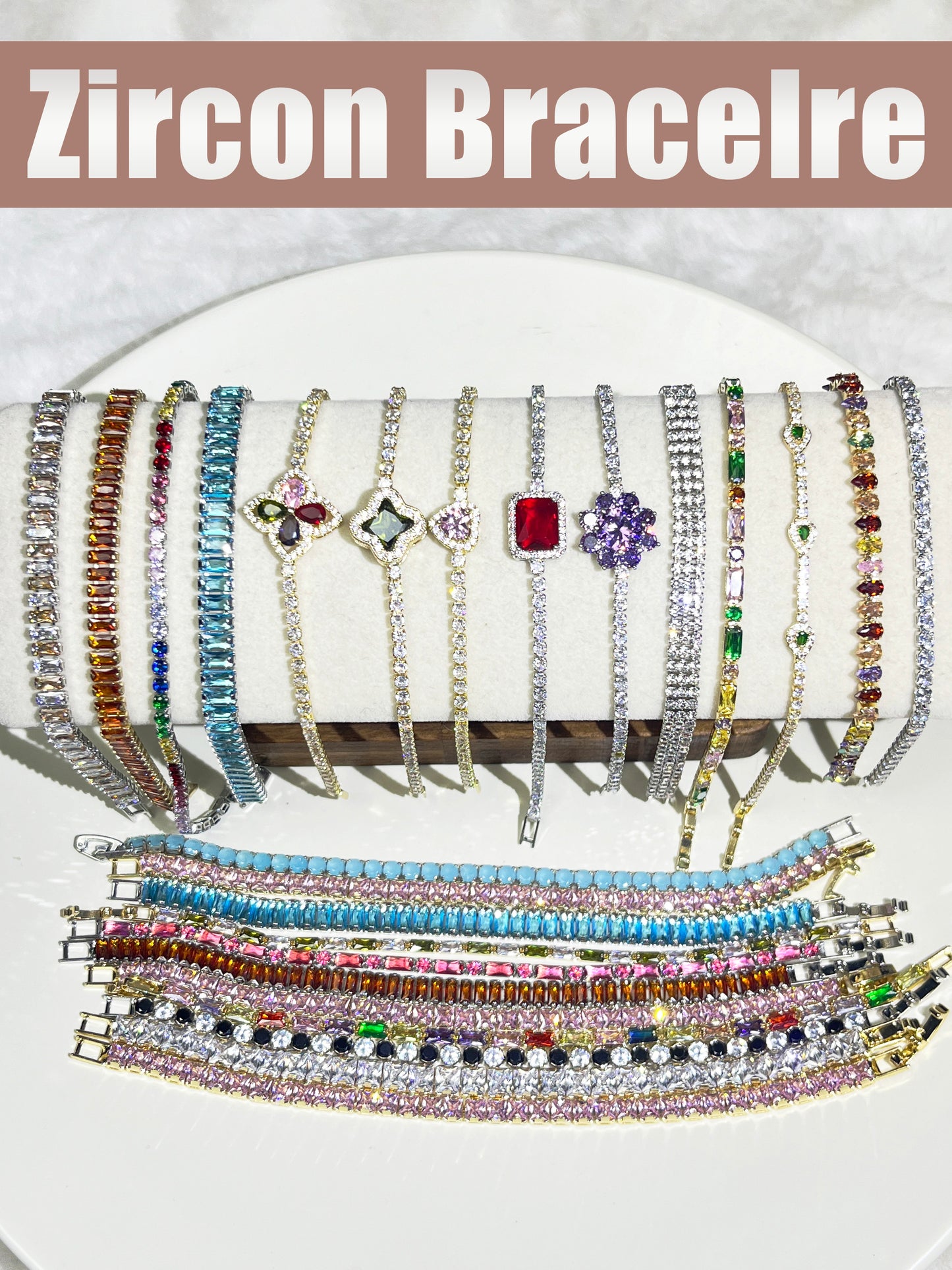 D【NEW】Exclusive Zircon Bracelet- Open in live